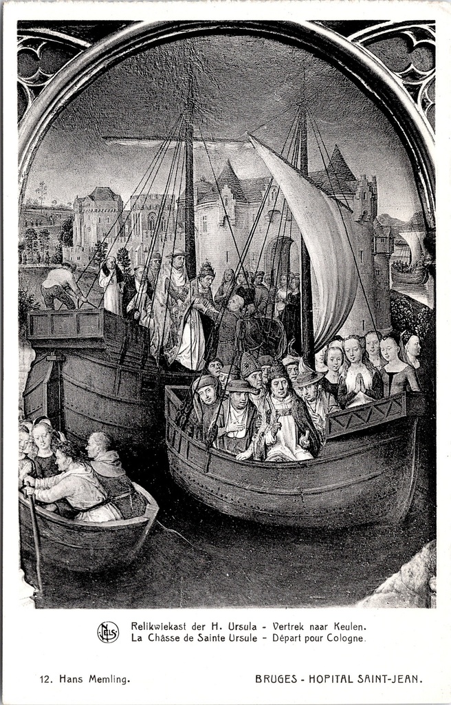 Bruges – “BRUGES – HOPITAL SAINT-JEAN” – Reliquary of St Ursula by Hans Memling, departure for Cologne