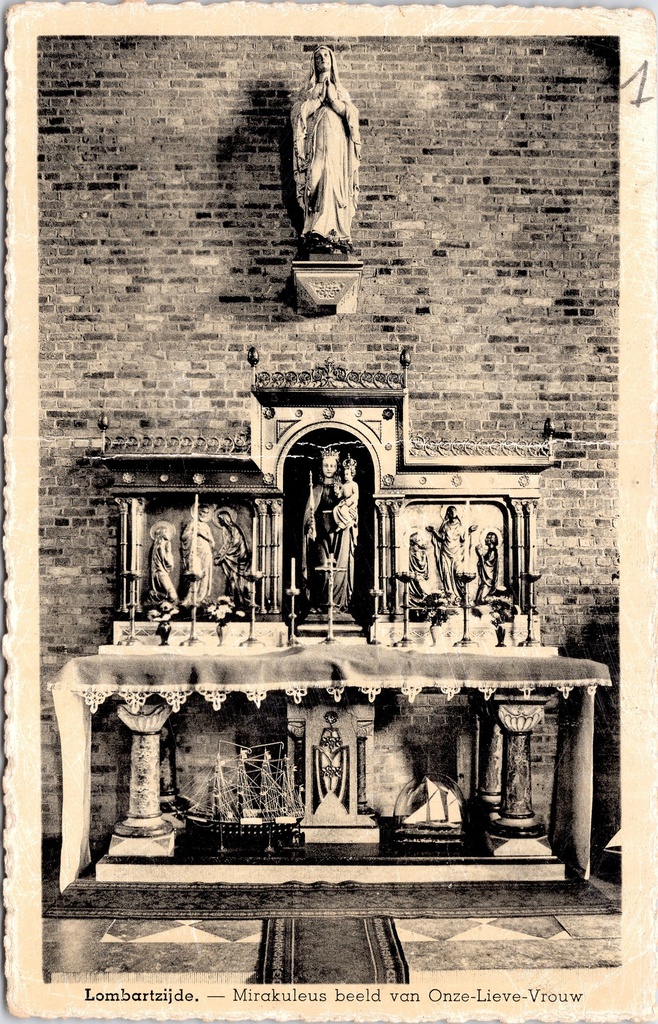 [L2857] Middelkerke - « Statue miraculeuse de Notre-Dame » - Statue miraculeuse de la Vierge Marie dans l'église de Lombartzijde