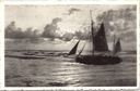 De Haan - "Coucher de soleil / Zonsondergang" - Zeilschip bij zonsondergang op zee