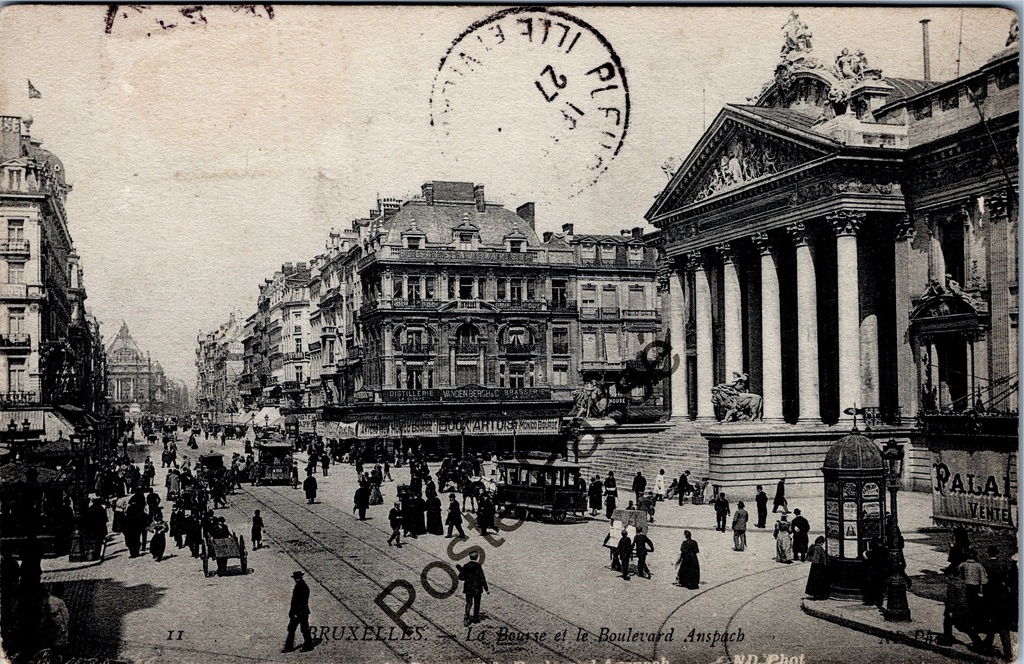 [Brussel0338] Brussels - "La Bourse et le Boulevard Anspach" - The Stock Exchange and Boulevard Anspach