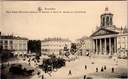 Brussels - "Place Royale (Monument Godefroid de Bouillon et Eglise St. Jacques sur Coudenberg)" - Place Royale with equestrian statue and church