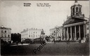Brussels - "La Place Royale" - Place Royale with St James's church and statue of Godfrey of Bouillon