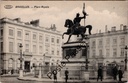 Brussels - "Place Royale" - Place Royale with equestrian statue of Godfrey of Bouillon