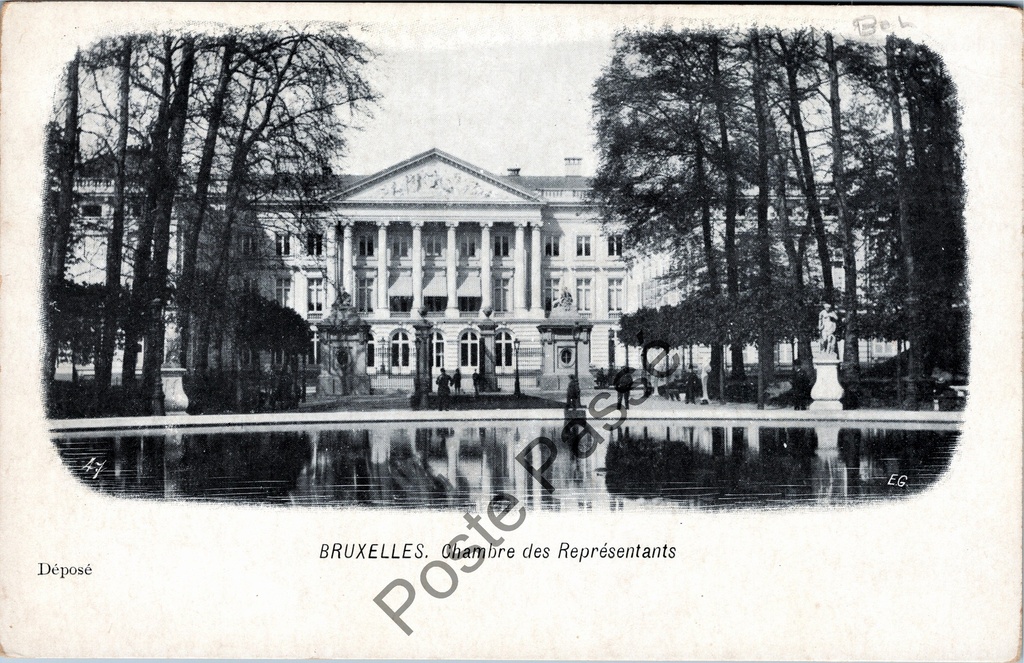 [Brussel0352] Brussels - "Chambre des Représentants" - Chamber of Representatives with pond