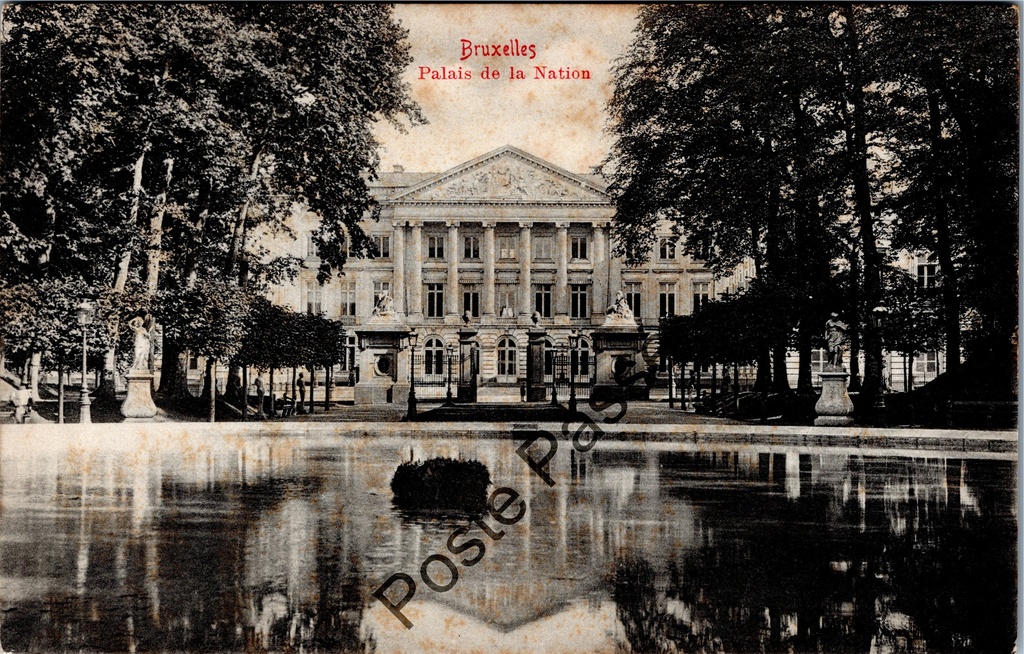 Brussel - "Palais de la Nation" - Paleis der Natie met vijver