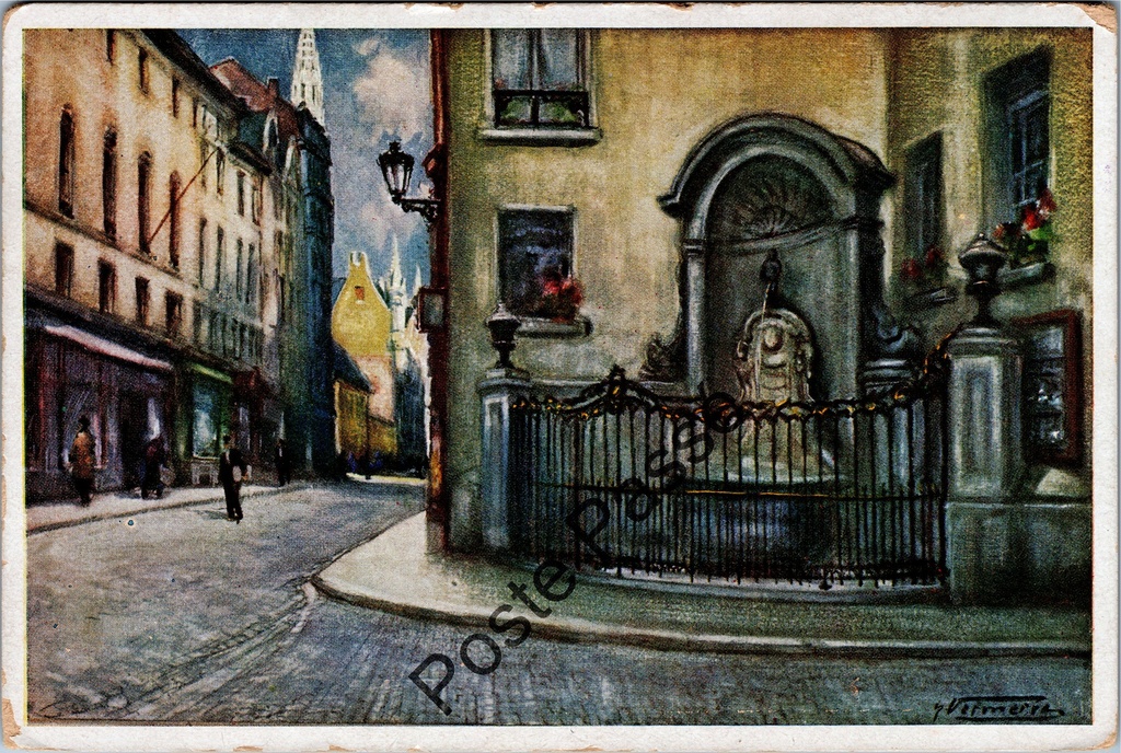 Brussel - "Manneken-Pis - Rue de l'Étuve" - Manneken Pis straatbeeld
