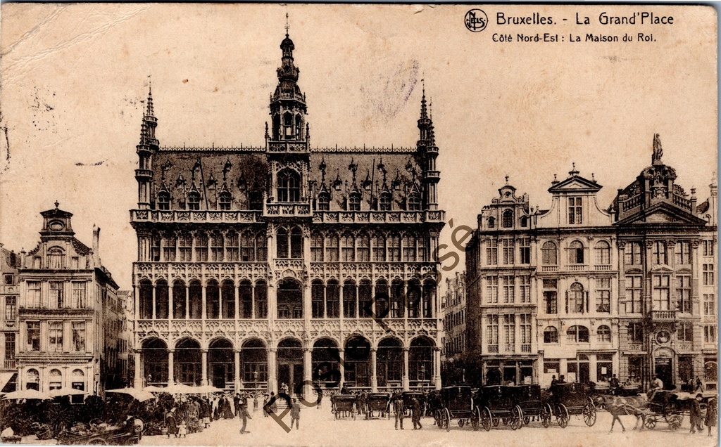 Brussel - "La Grand'Place Côté Nord-Est : La Maison du Roi" - Grote Markt noordoostzijde met het Broodhuis